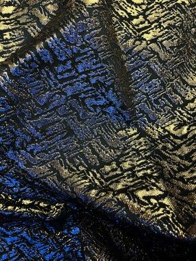 Iridescent Brocade Fabric in Blue and Gold - 2.2 yards